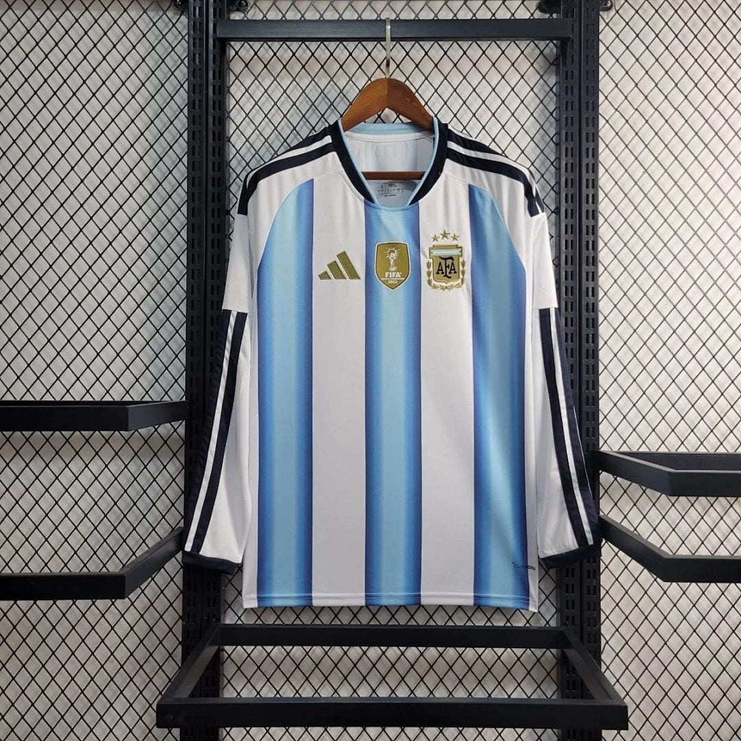 Argentina Soccer Jersey Home Long Sleeve Custom Shirt World Cup 2026 thumbnail 3