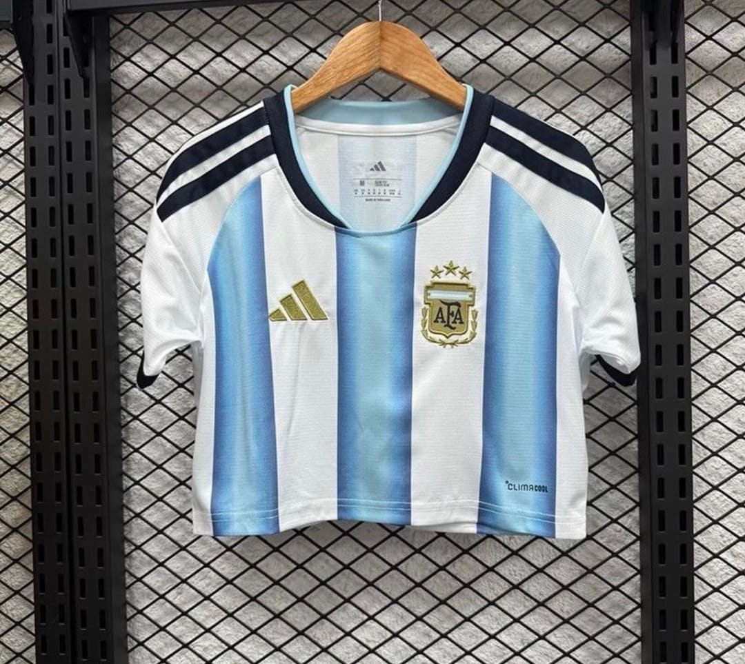 Argentina Soccer Jersey Women's Home Crop Top World Cup 2026 thumbnail 3