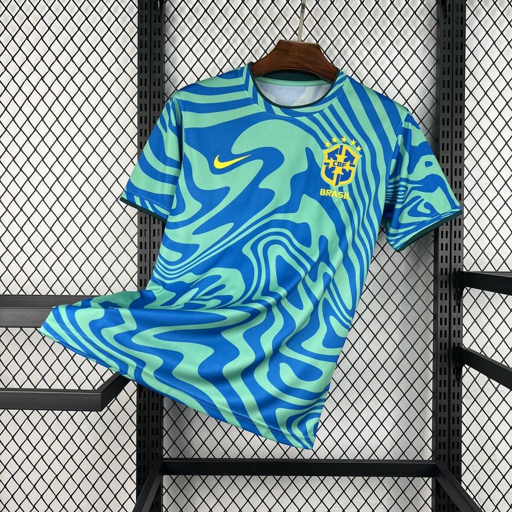 Brazil Soccer Jersey Pre-match Custom Shirt World Cup 2026 thumbnail 1