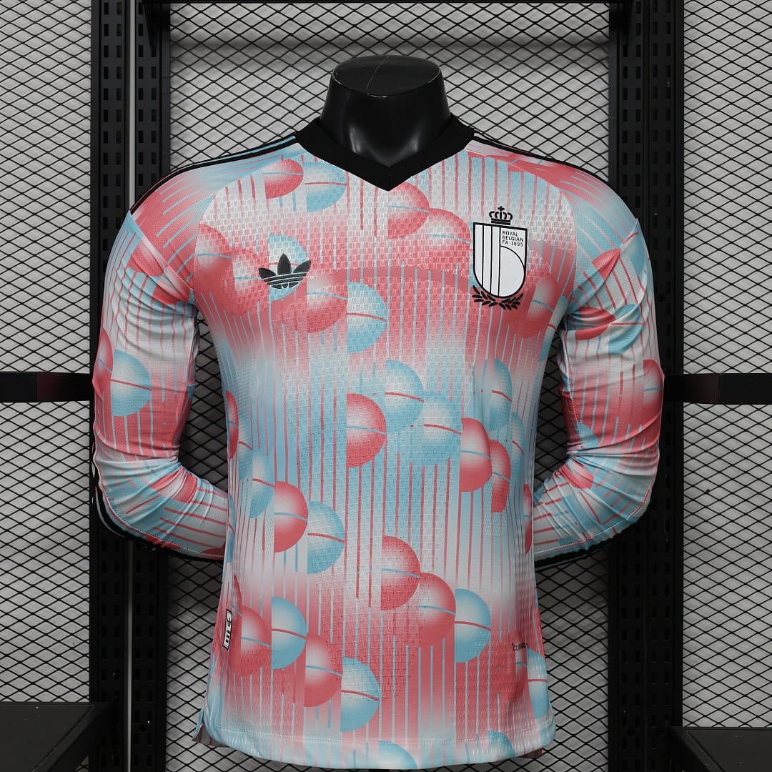 Belgium Authentic Football Jersey Away Long Sleeve Shirt World Cup 2026 thumbnail 1