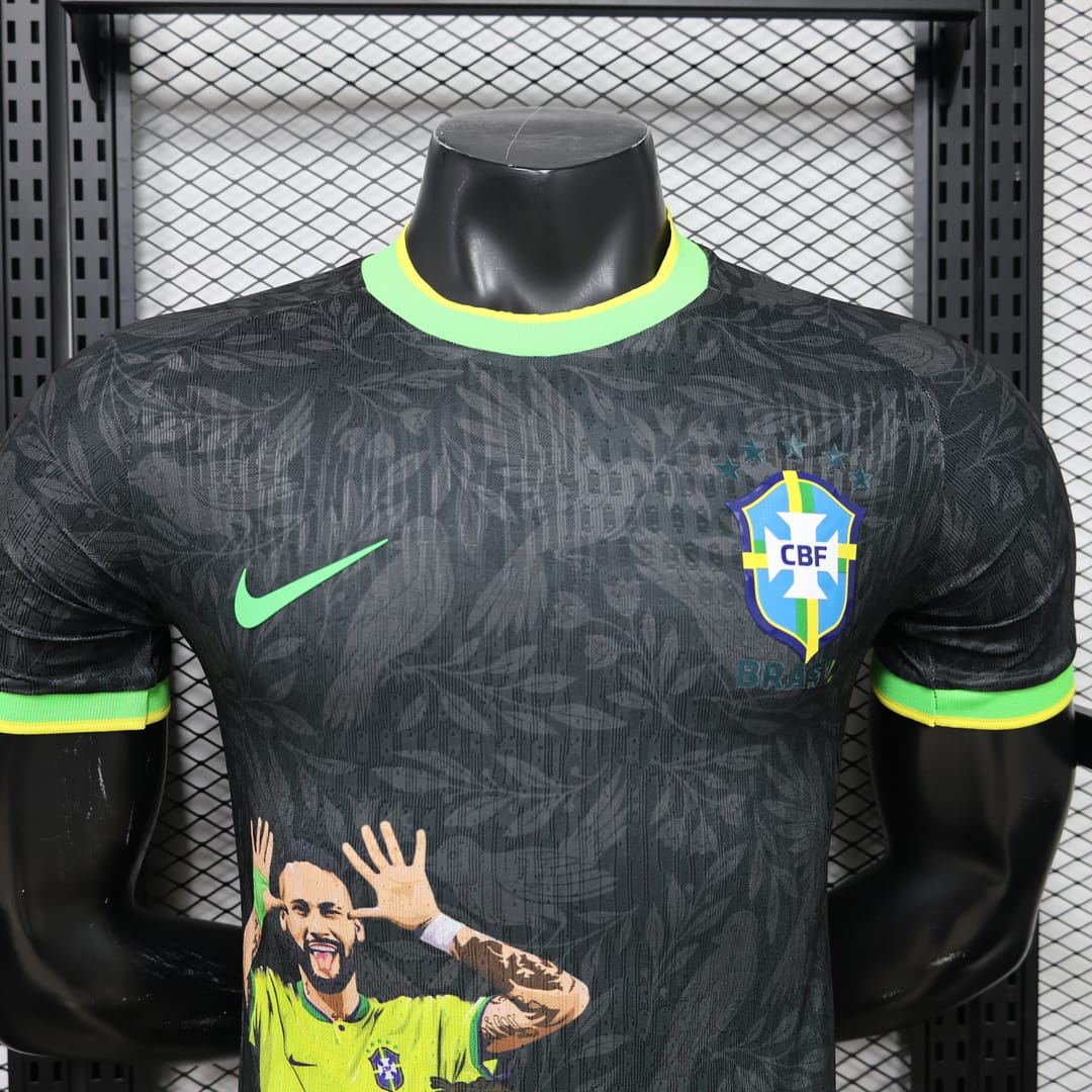 Brazil Soccer Jersey Home Neymar JR Special Custom Shirt World Cup 2026-27 thumbnail 3