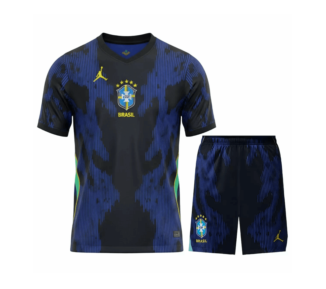 Brazil Soccer Jersey Away Kit Jersey+Shorts World Cup 2026 thumbnail 3