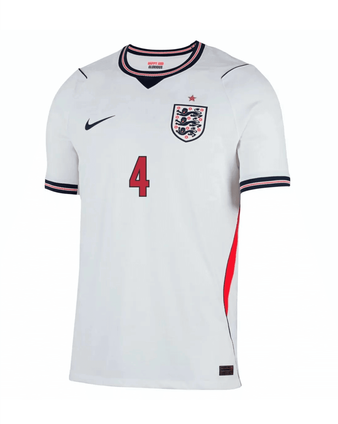 RICE #4 England Authentic Soccer Jersey Home Shirt World Cup 2026 thumbnail 2