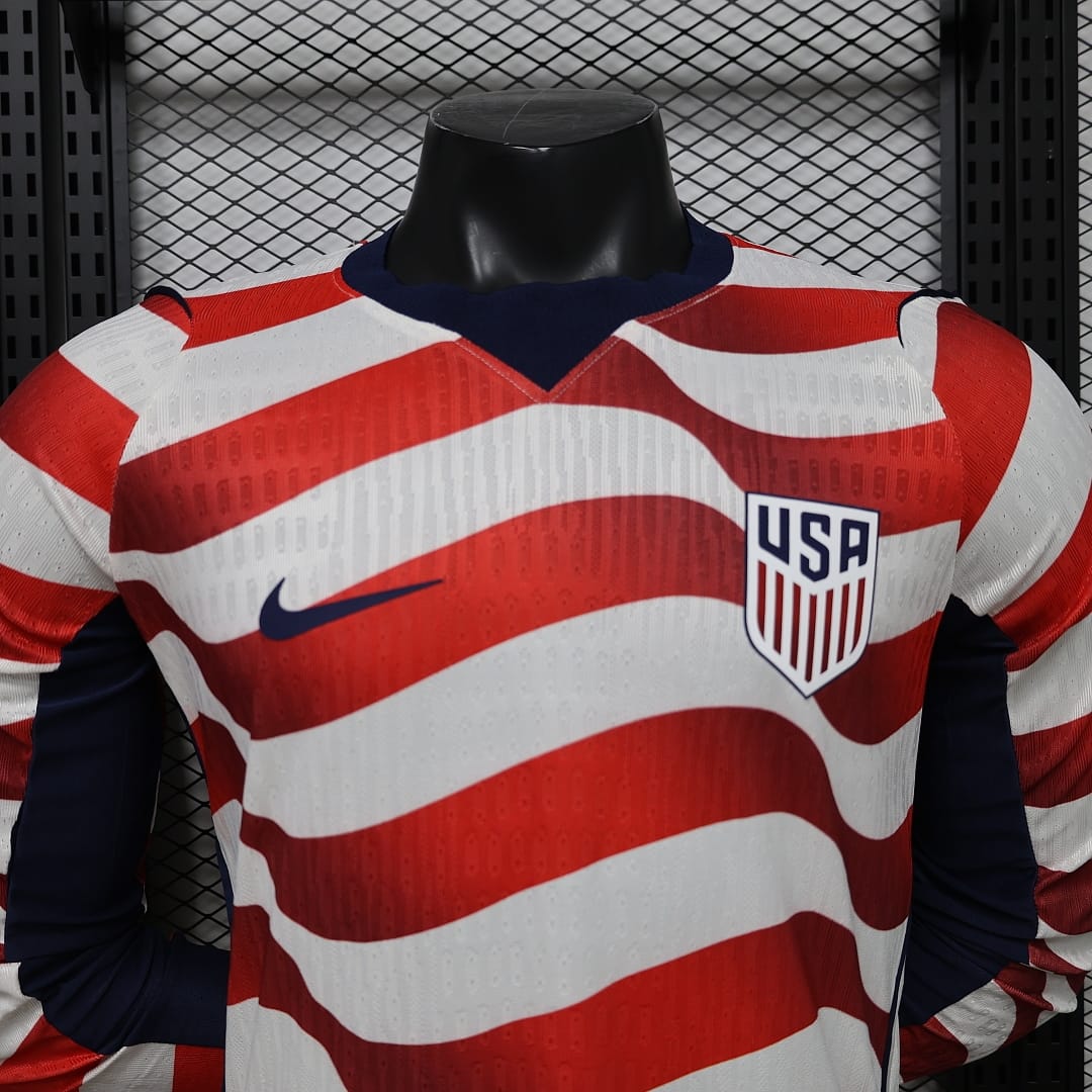 USA Authentic Soccer Jersey Home Long Sleeve Shirt World Cup 2026 thumbnail 3