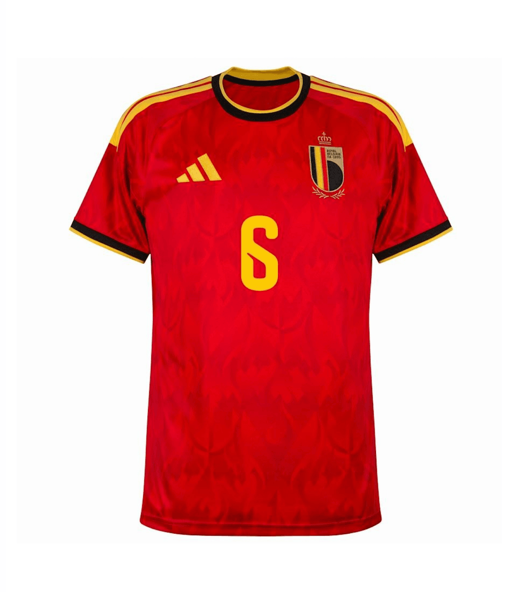 WITSEL #6 Belgium Soccer Jersey Home Custom Shirt World Cup 2026 thumbnail 2