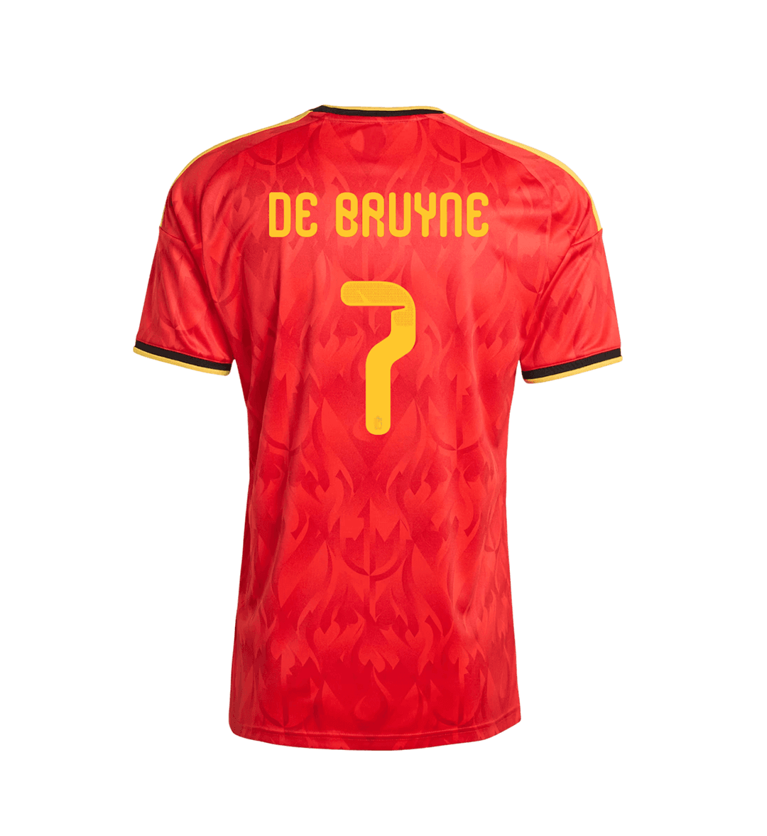 DE BRUYNE #7 Belgium Soccer Jersey Home Custom Shirt World Cup 2026 thumbnail 1