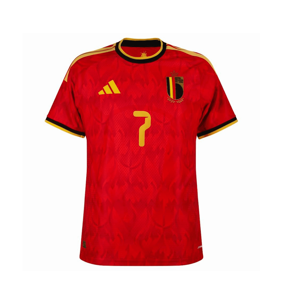DE BRUYNE #7 Belgium Authentic Football Jersey Home Shirt World Cup 2026 thumbnail 2