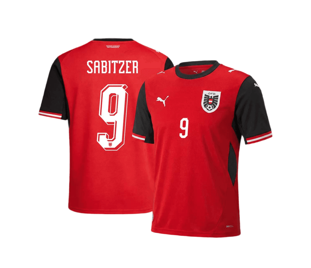 SABITZER #9 Austria Soccer Jersey Home Custom Shirt World Cup 2026 thumbnail 1