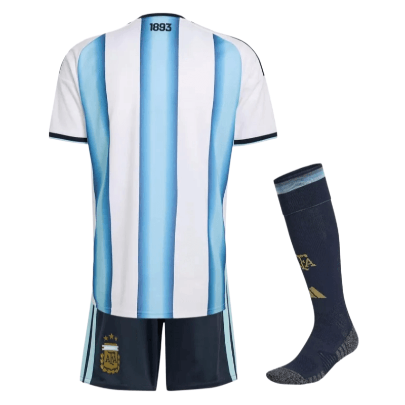 2026 World Cup Argentina Home Kids Full Kit Football jersey Fan edition thumbnail 2