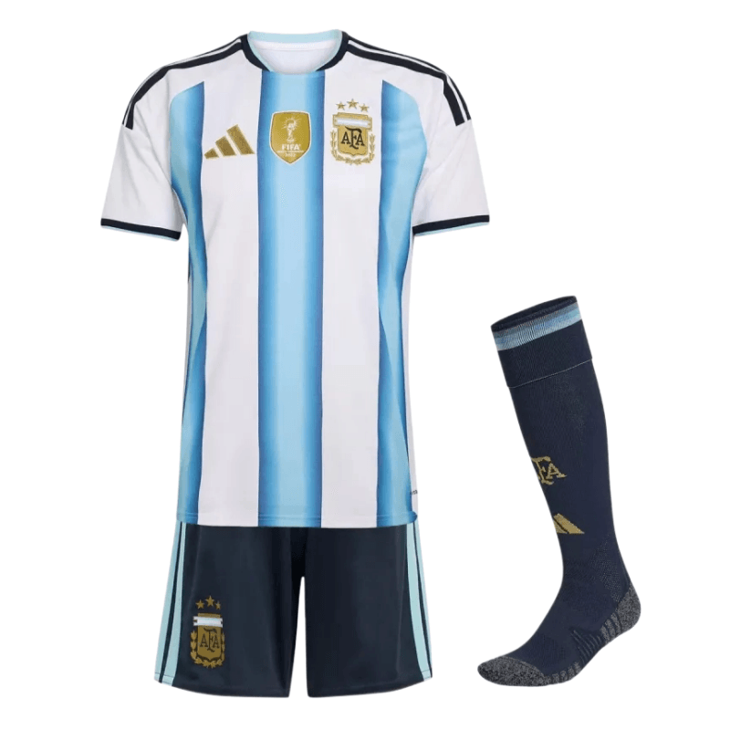 2026 World Cup Argentina Home Kids Full Kit Football jersey Fan edition thumbnail 1