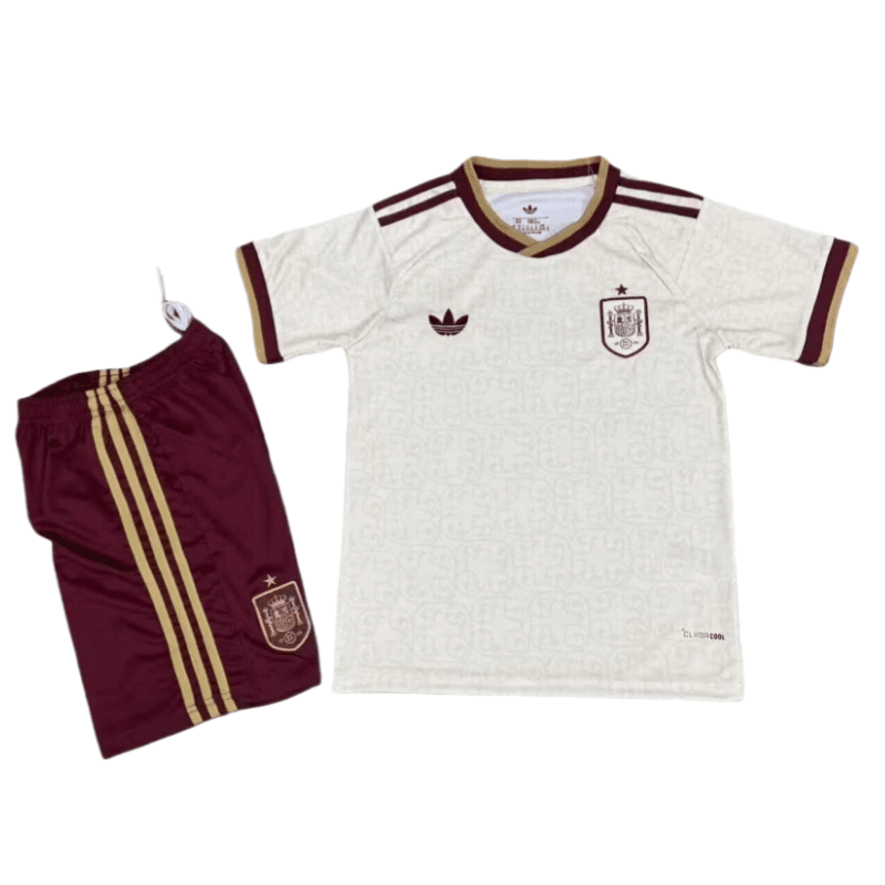 2026 Spain World Cup Away Kids Soccer Shirt Kit Fan version thumbnail 3
