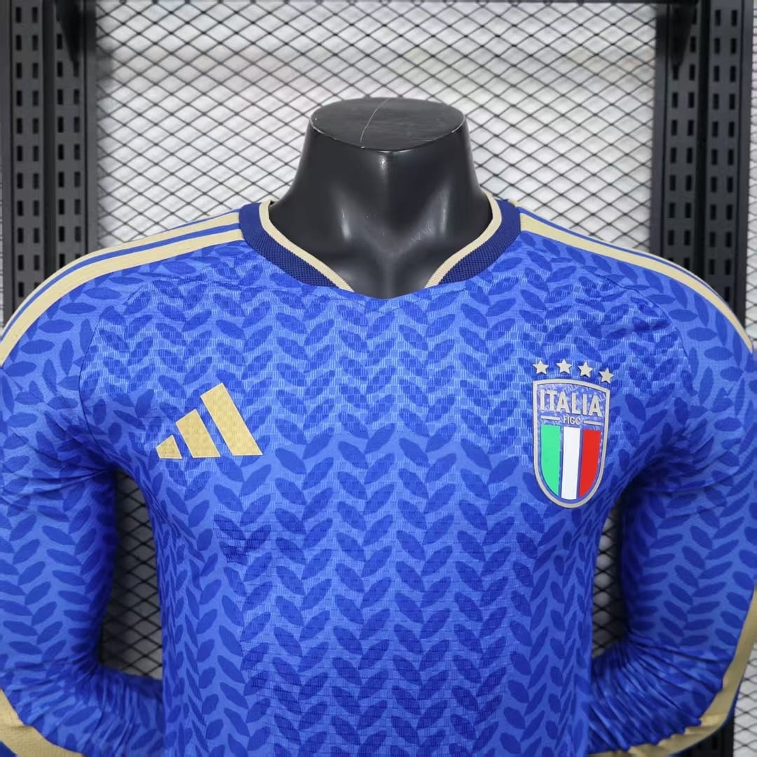 2026 ltaly World Cup Home Long Sleeve Football jersey Player version thumbnail 3