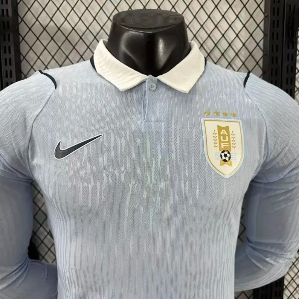 2026 Uruguay World cup Home Long Sleeve Football jersey Player Edition thumbnail 3