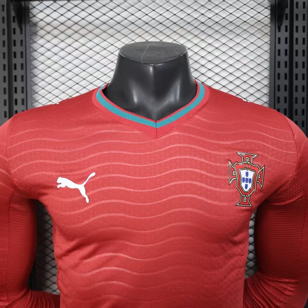 2026 Portugal World Cup Home Long Sleeve Football jersey Player version thumbnail 3