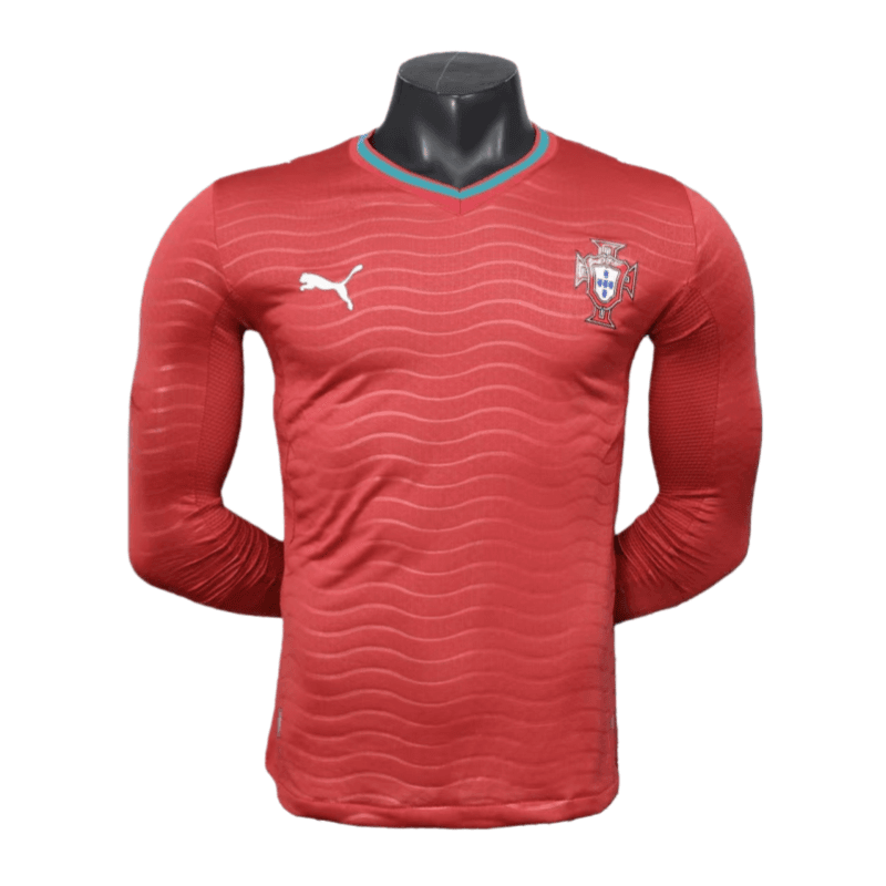 2026 Portugal World Cup Home Long Sleeve Football jersey Player version thumbnail 9