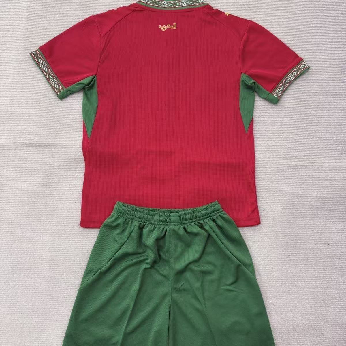 25/26 Morocco Home Kids Soccer Jersey Set