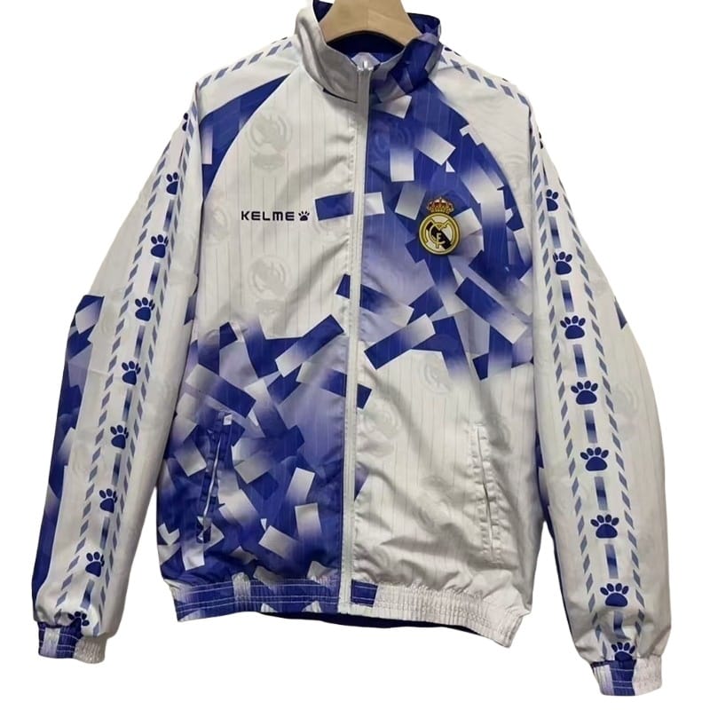 96-97 Real Madrid Retro Trench Coat Reversible Windbreaker Double-Sides Jacket thumbnail 3