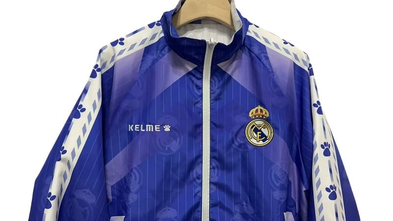 96-97 Real Madrid Retro Trench Coat Reversible Windbreaker Double-Sides Jacket thumbnail 5