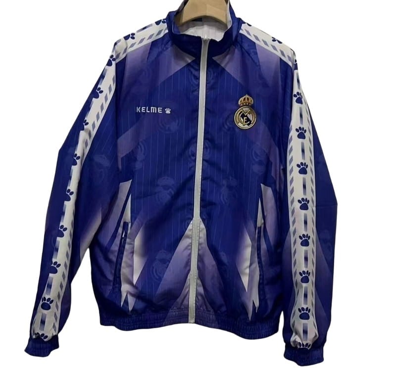 96-97 Real Madrid Retro Trench Coat Reversible Windbreaker Double-Sides Jacket thumbnail 1