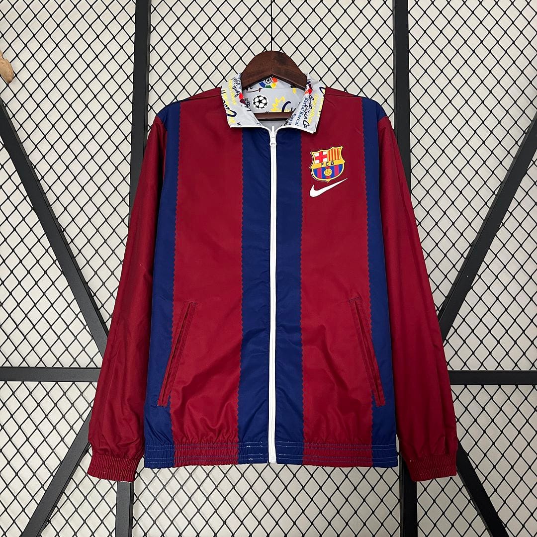 23-24 Barcelona Reversible Windbreaker Red&White Double-Sides Jacket Best Jerseys thumbnail 10