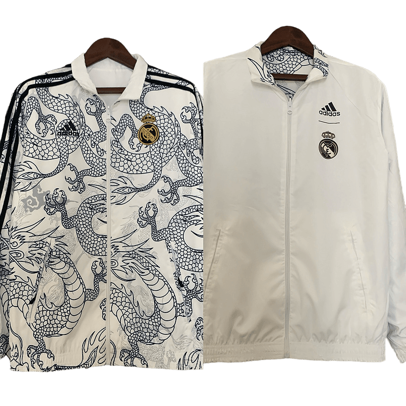 Real Madrid Double Sided Windbreaker White Jacket 2024 thumbnail 1