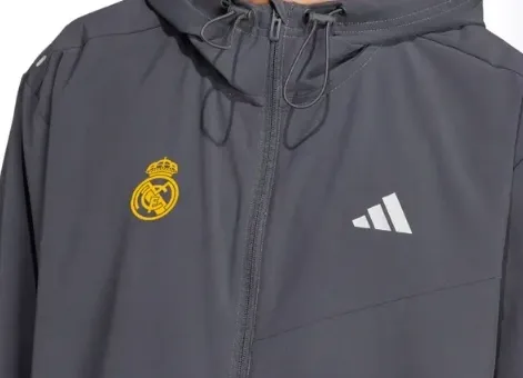 Mens Adidas Real Madrid Tracksuit Jacket 24-25 Charcoal thumbnail 3