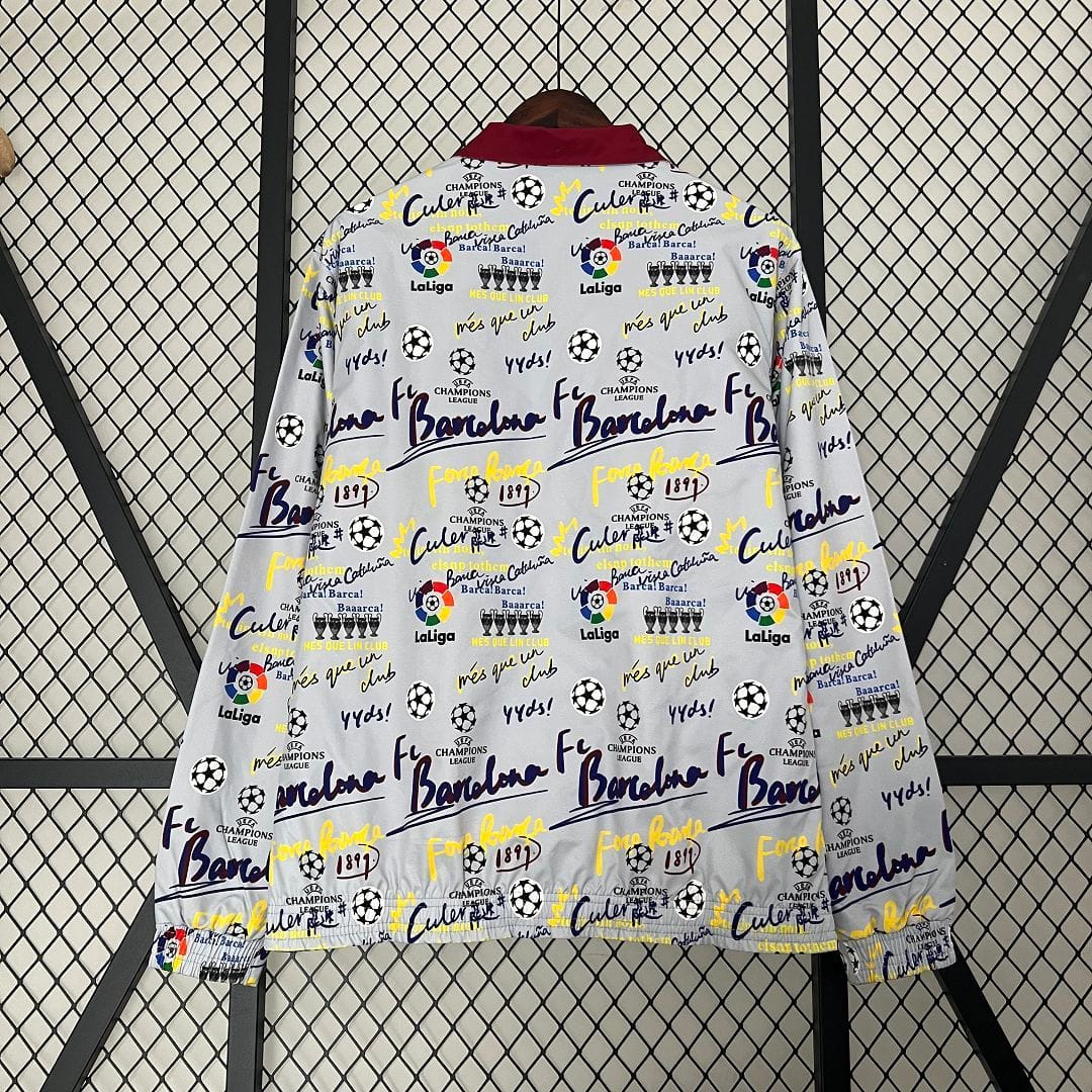 23-24 Barcelona Reversible Windbreaker Red&White Double-Sides Jacket Best Jerseys thumbnail 6