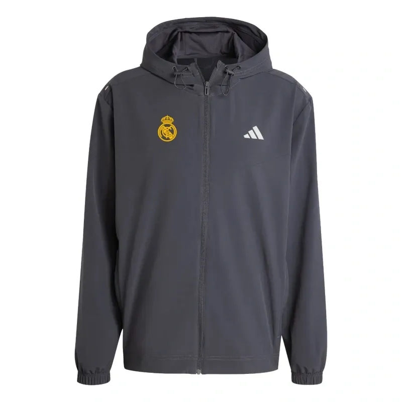 Mens Adidas Real Madrid Tracksuit Jacket 24-25 Charcoal thumbnail 1
