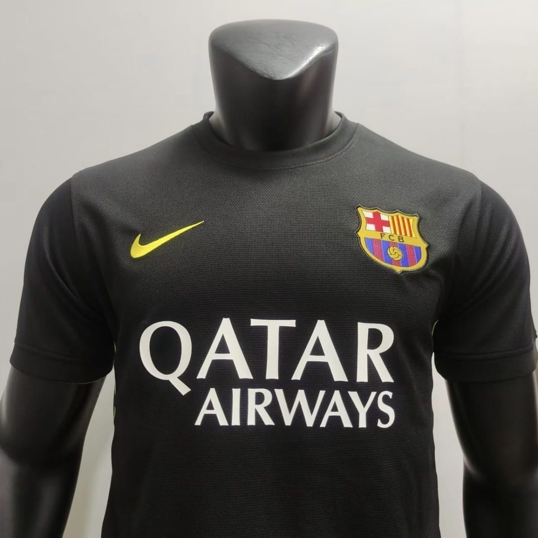 13-14 Barcelona second away black football jersey thumbnail 5