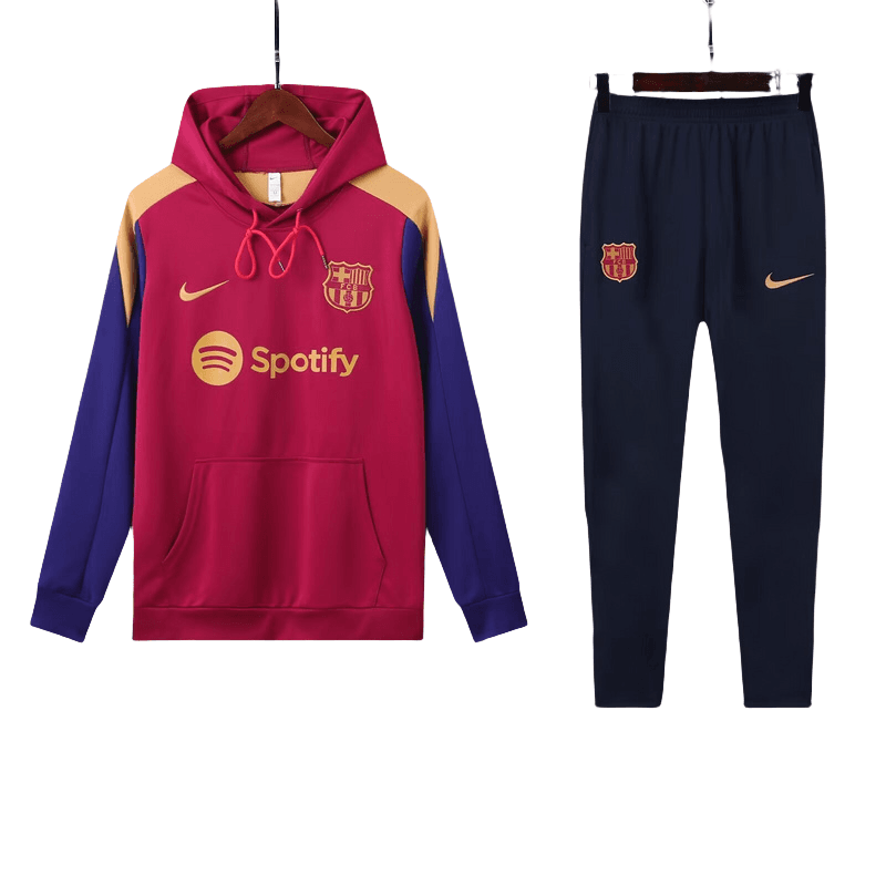 Nike Barcelona 2024-25 Hooded Red Training Tracksuit Kits thumbnail 1