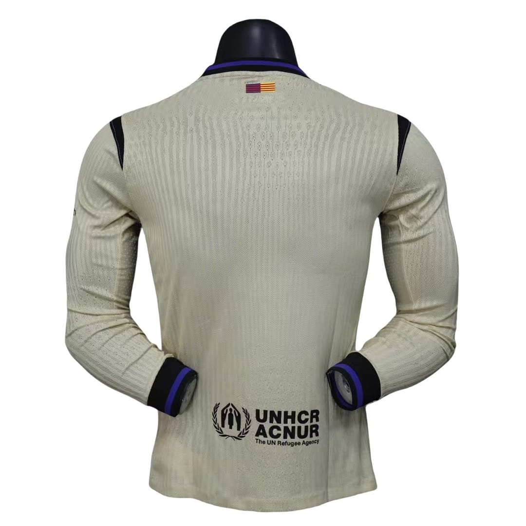 Barcelona Away Long sleeves football Jersey player version 2025-26 thumbnail 2