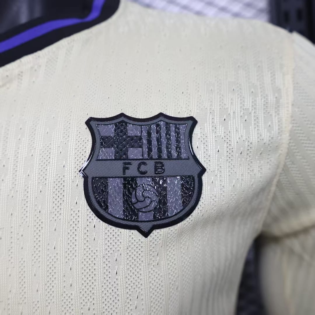Barcelona Away Long sleeves football Jersey player version 2025-26 thumbnail 5