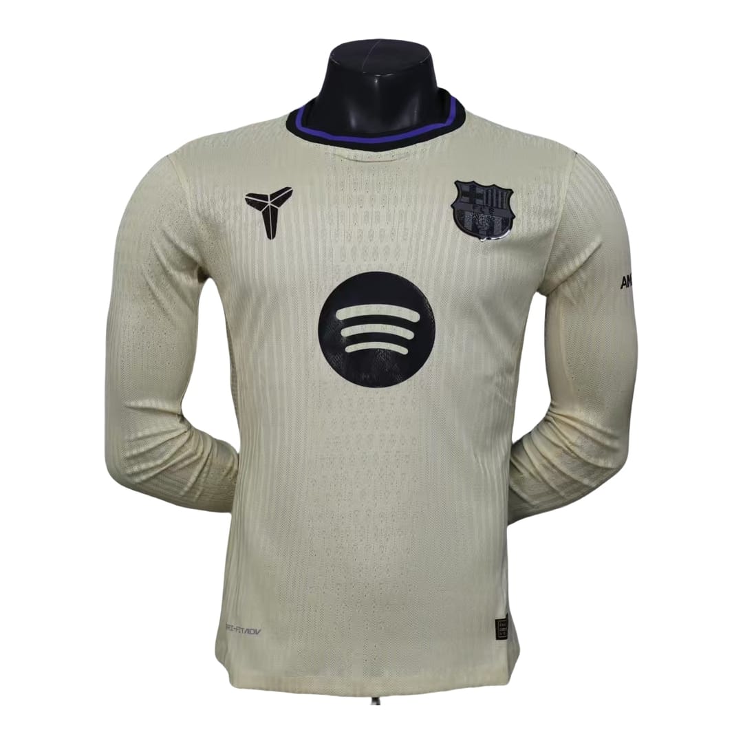 Barcelona Away Long sleeves football Jersey player version 2025-26 thumbnail 1
