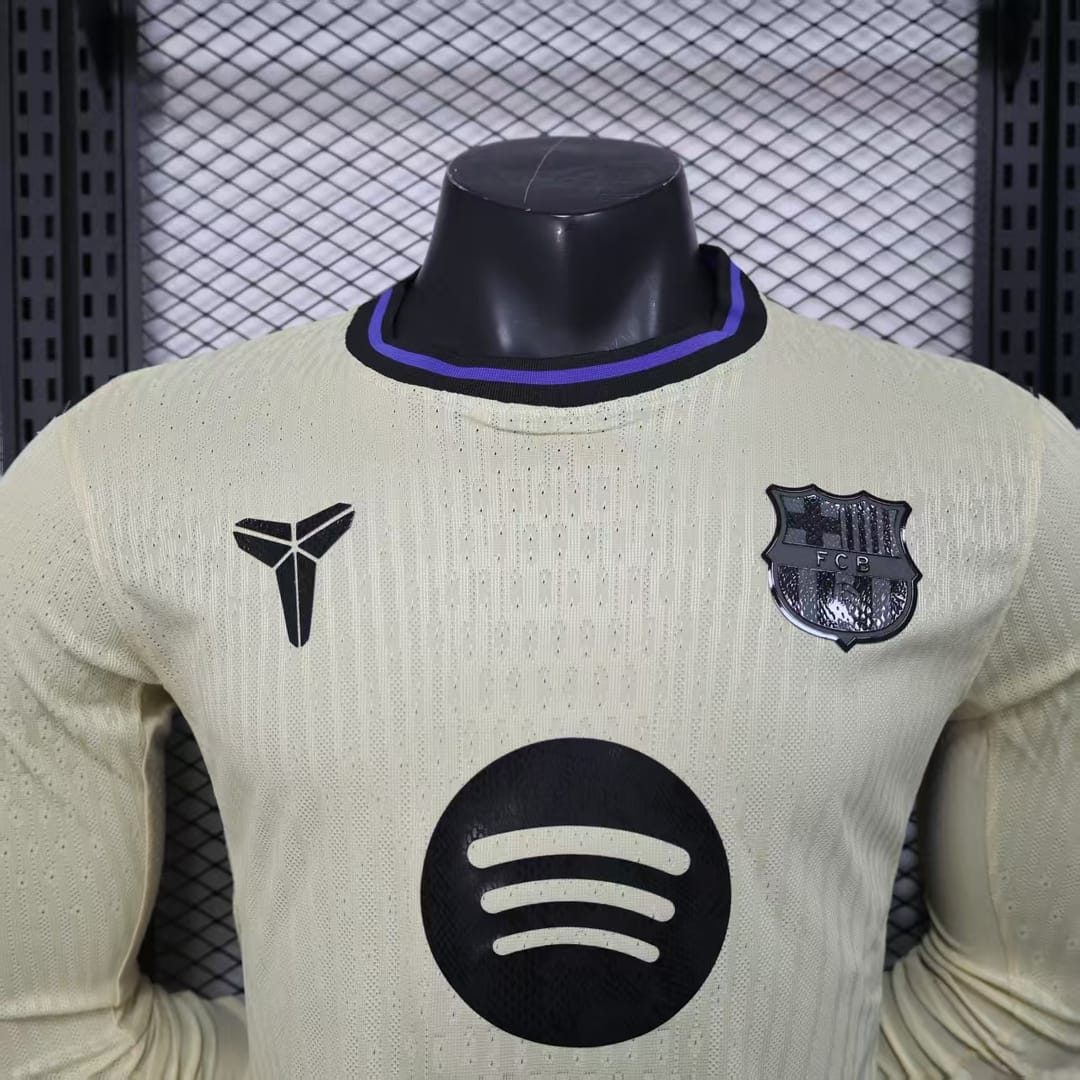 Barcelona Away Long sleeves football Jersey player version 2025-26 thumbnail 3