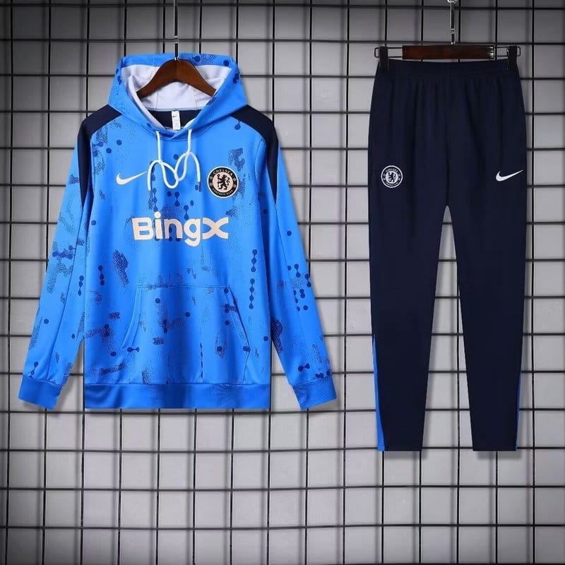 Nike Chelsea 2024-25 Hooded Blue Training Tracksuit Kits