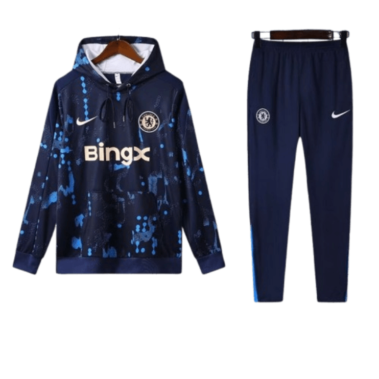 Nike Chelsea 2024-25 Black&Blue Hooded Training Tracksuit Kits