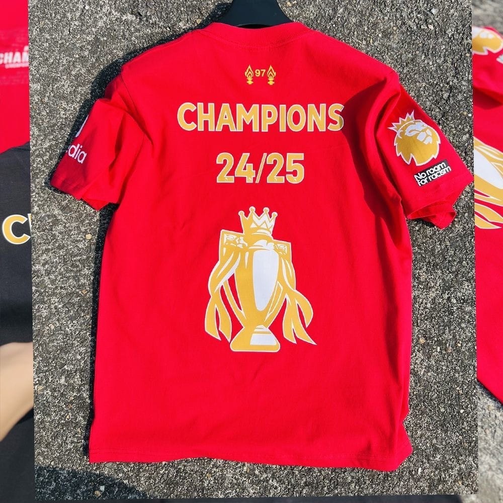 2025 Premier League Liverpool Championship Commemorative 20 Champions League Short Sleeve T-shirt