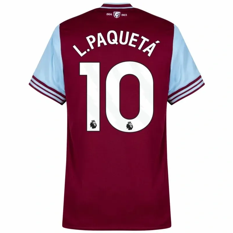 West Ham United Home L.Paquetá 10 Shirt 2024-2025 Fan version Size：S-4XL（Non-Customize）