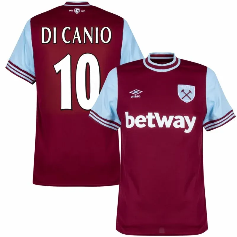 West Ham United Home Di Canio 10 Shirt 2024-2025 Player version Size：S-2XL（Non-Customize）