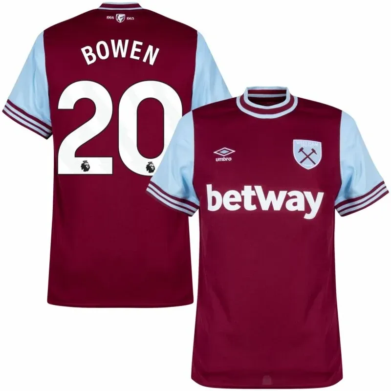 West Ham United Home Bowen 20 Shirt 2024-2025 Player version Size：S-2XL（Non-Customize）
